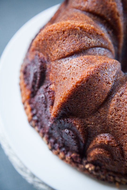 This gorgeous and easy to make bundt cake is a marbled rum cake in disguise! Just wait until you slice into it and see the gorgeous swirls. Photo and recipe by Irvin Lin, author of the cookbook Marbled, Swirled, and Layered.