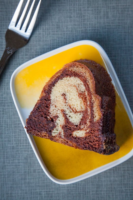 A stunning and easy to make Marble Rum Cake using 3 types of rum! Photo and recipe by Irvin Lin, author of the cookbook Marbled, Swirled and Layered