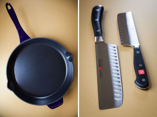 Anolon Cast Iron Skillet and WUSTHOF Knives
