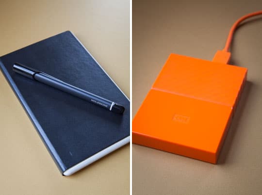 Moleskin and Western Digital External hard drive