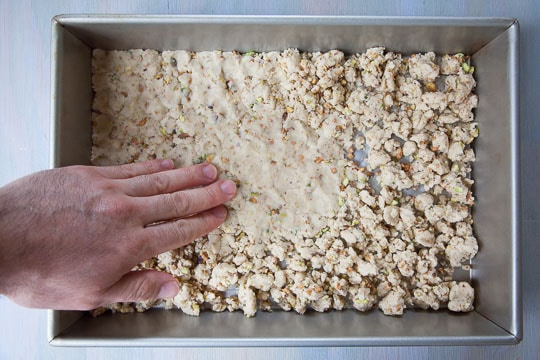 Press dough into pan.