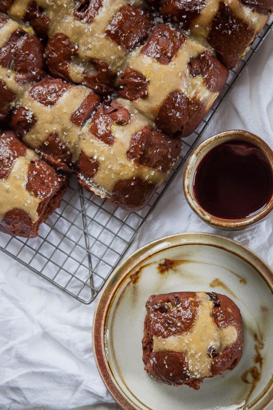 Chocolate Hot Cross Buns by Irvin Lin of Eat the Love
