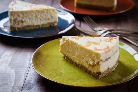 Lemongrass and rhubarb cheesecake. Photo and recipe by Irvin Lin of Eat the Love.
