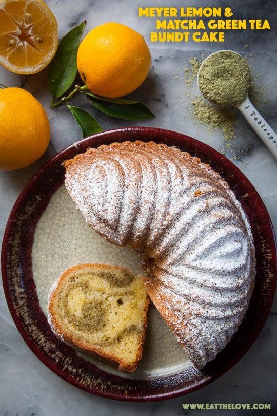 Meyer lemon and matcha green tea bundt cake. Photo and recipe by Irvin Lin of Eat the Love.