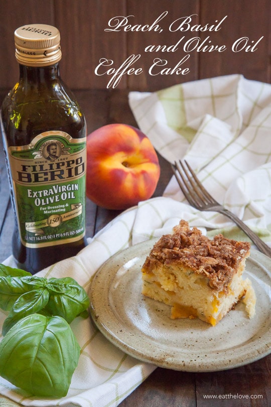 Peach, Basil and Olive Oil Coffee Cake. Photo and recipe by Irvin Lin of Eat the Love.