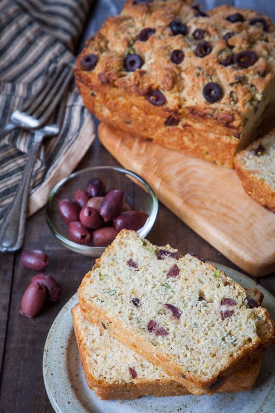 Olive, Green Onion and Cheese Beer Bread by Irvin Lin of Eat the Love.