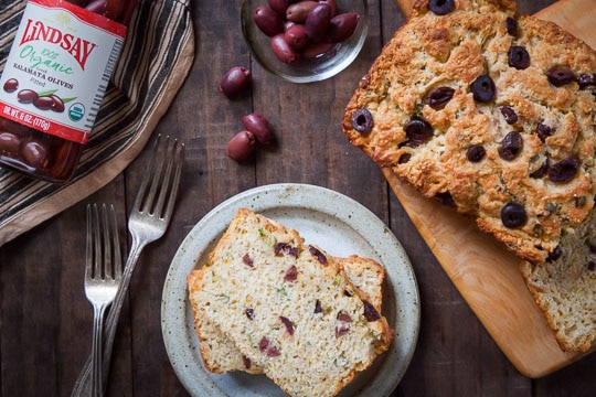 Olive, Green Onion and Cheese Beer Bread by Irvin Lin of Eat the Love.