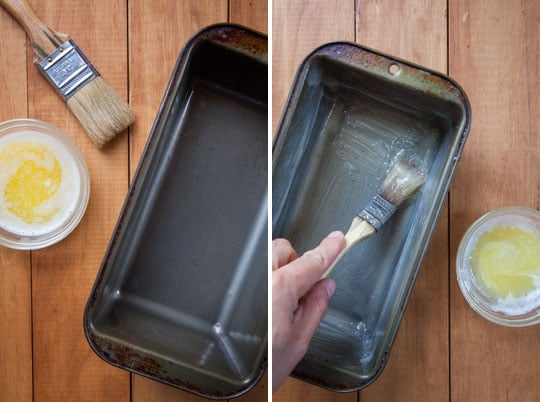 Brush the pan with melted butter.