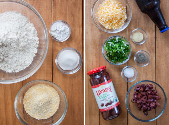 All the ingredients for the beer bread