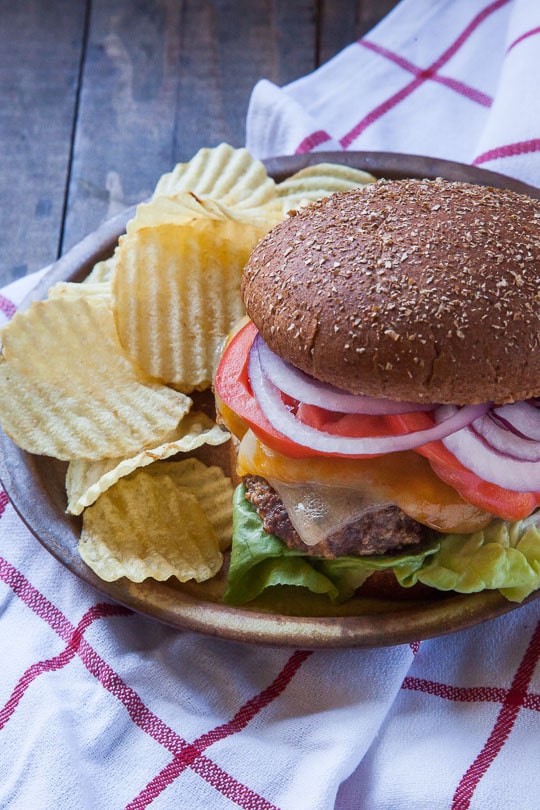 Grilled Double Cheese Cheeseburgers. Photo and recipe by Irvin Lin of Eat the Love.
