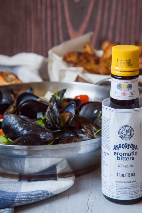 Steamed Mussels with Angostura Bitters. Photo and recipe by Irvin Lin of Eat the Love.