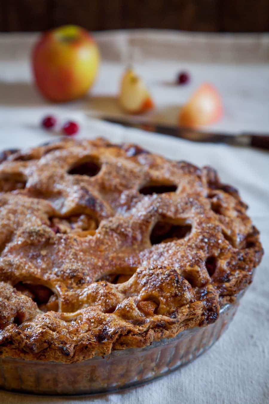 Apple Cranberry Pie with Almond Butter Crust. Photo and recipe by Irvin Lin of Eat the Love.