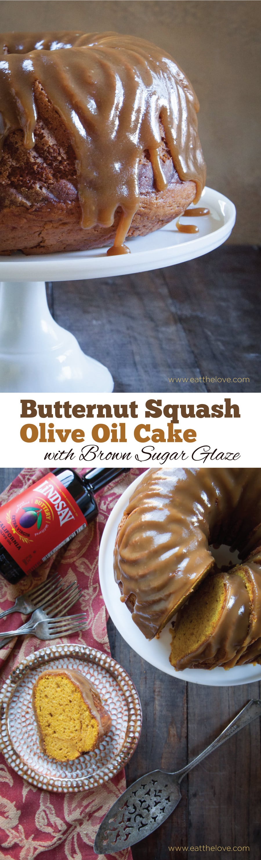 Butternut Squash Olive Oil Cake with Brown Sugar Glaze.