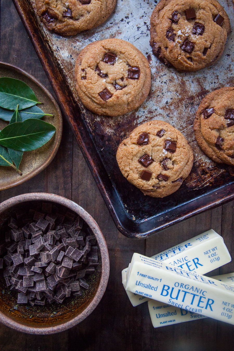 Bay Leaf, Vanilla, and Brown Butter Chocolate Chunk Cookies. Photo and recipe by Irvin Lin of Eat the Love.