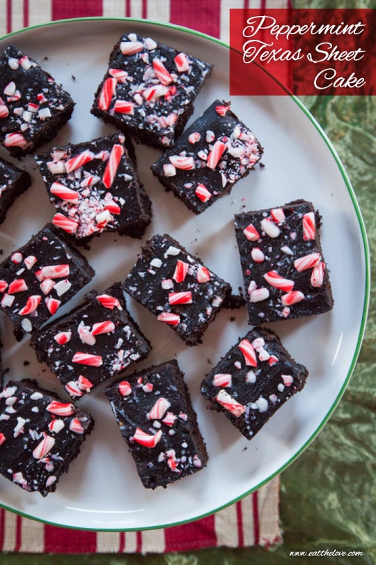 Peppermint Texas Sheet Cake. Photo and recipe by Irvin Lin of Eat the Love.