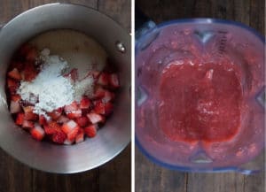 Cook the strawberry filling then process in a blender.