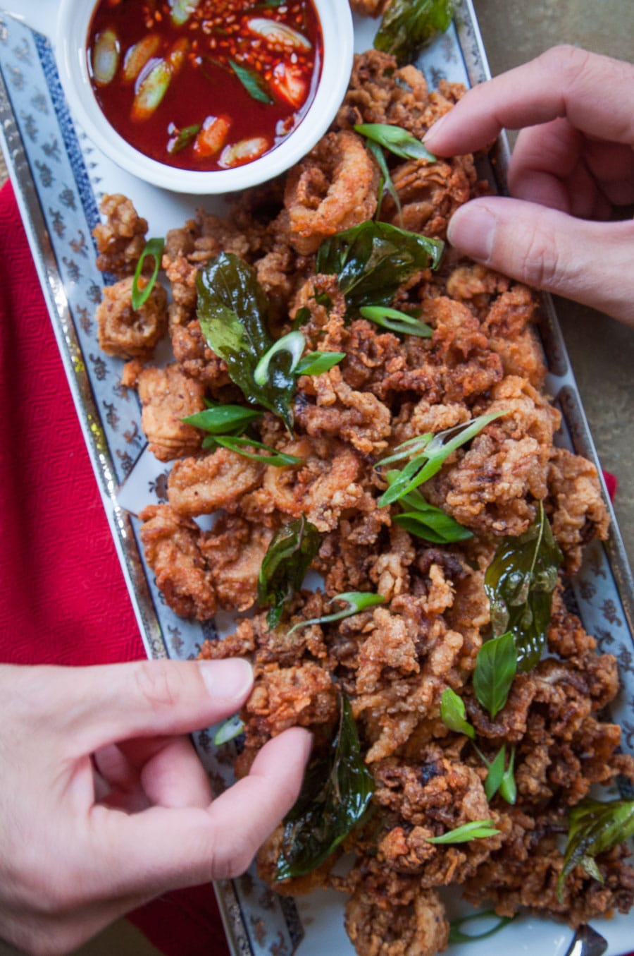 Asian-Inspired Fried Calamari with Gochuchang Dipping Sauce. Photo and recipe by Irvin Lin of Eat the Love.