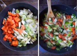 Cook the vegetables