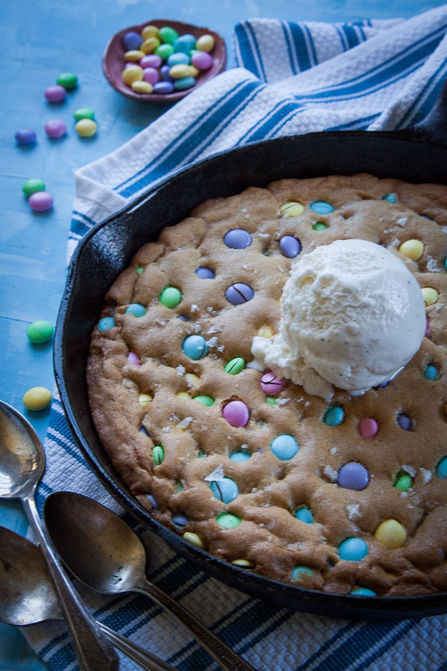 Skillet Cookie, M&M Skillet Cookie, Skillet Cookie Recipe