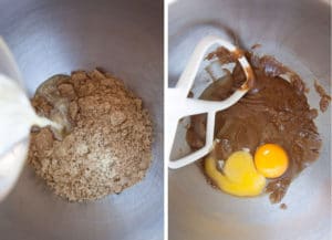 beat the butter, vanilla and brown sugar together. Then add the egg and egg yolk.