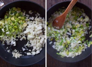 Cook the aromatics until the onions start to turn translucent