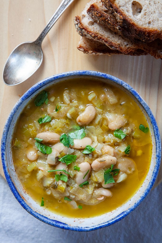 Leek and Bean Soup, a vegetarian (and easily adaptable vegan) recipe.