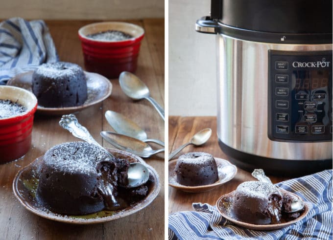 Mexican Chocolate Lava Cakes made in a pressure cooker!