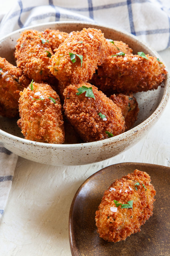 Potato Croquettes, a great way to use up leftover mashed potatoes.