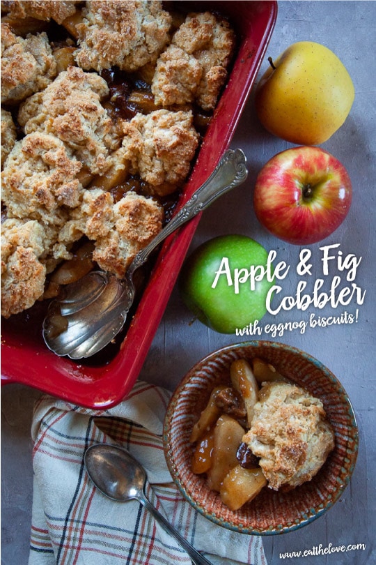Apple and Fig Cobbler with Eggnog Biscuits.