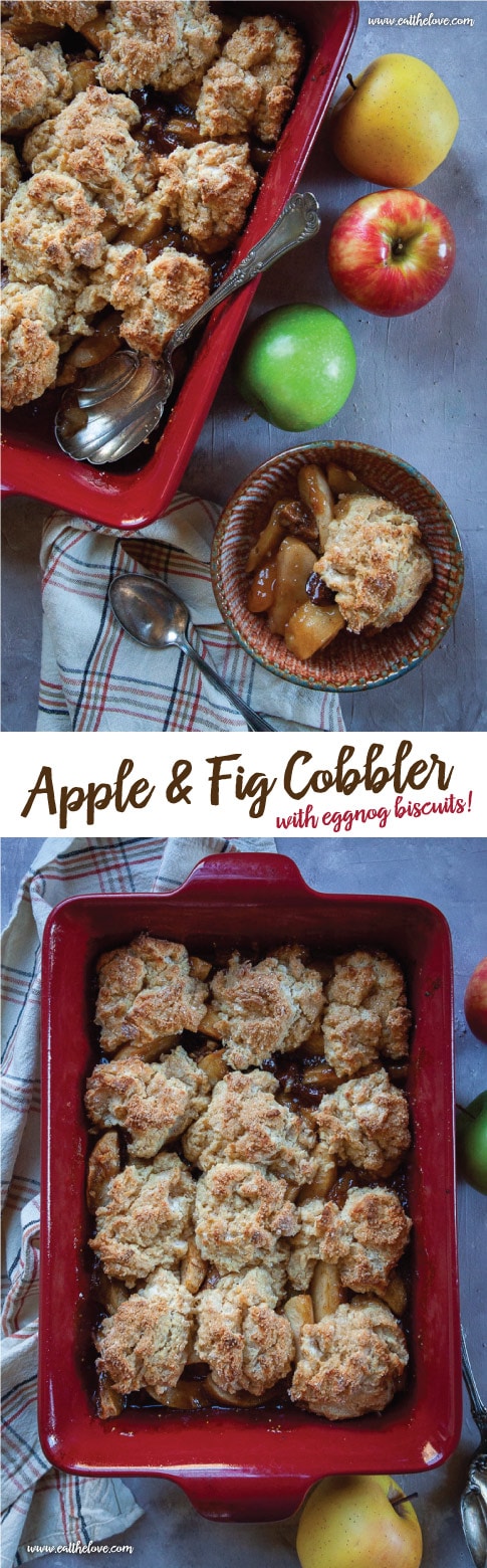 Apple and Fig Cobbler with Eggnog Biscuits.