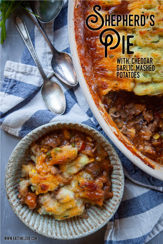 Shepherd's Pie, a savory ground lamb casserole dish.