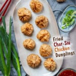 Fried Char Siu Chicken Dumplings (Chinese Barbecue Chicken Dumplings) are fun to make!