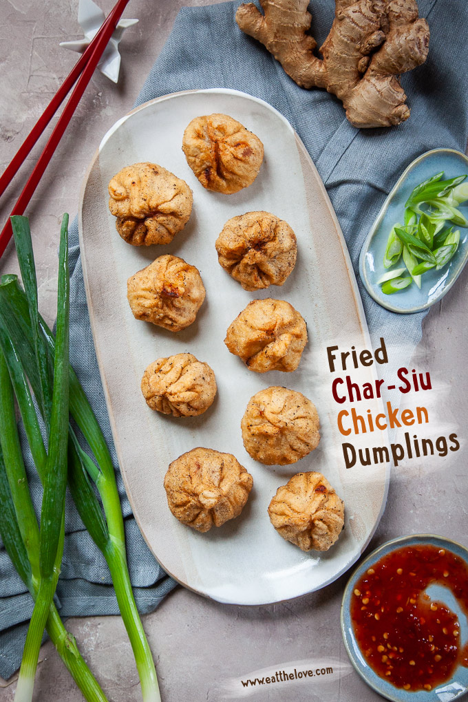 Fried Char Siu Chicken Dumplings