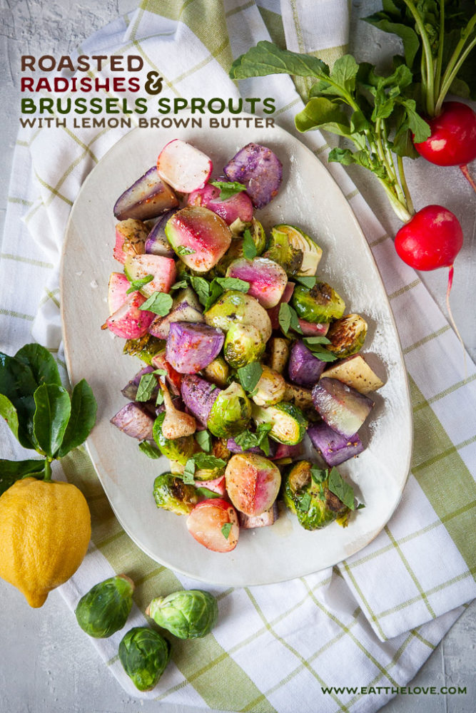Roasted Radishes and Brussels Sprouts with Lemon Brown Butter