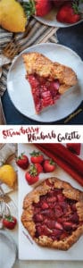 This easy rustic strawberry rhubarb galette is the perfect dessert for springtime and when rhubarb is in season! #rhubarb #strawberry #galette #tart #crostata #rustic #dessert #recipe #spring #baking #pie