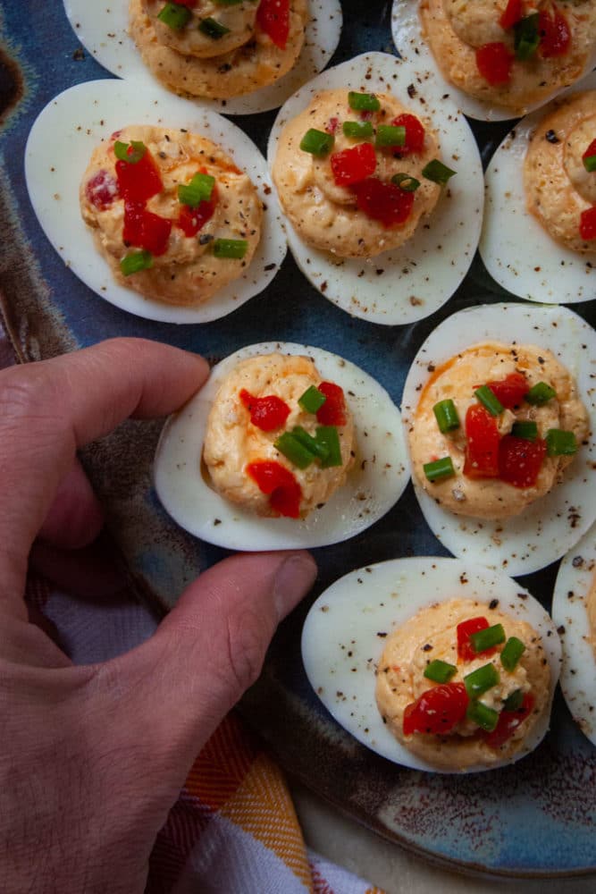 Pimiento Cheese Filling Deviled Eggs