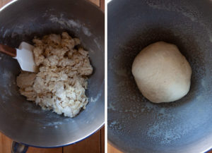 Knead dough with dough hook until smooth.