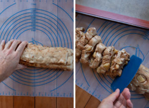 Squish the dough into a log, then cut into 1-inch discs.