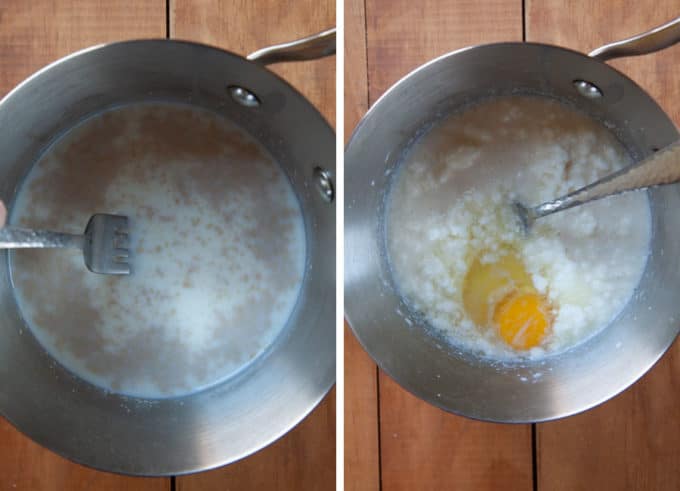 dissolve yeast in warm milk then add shortening, sugar, salt and egg.