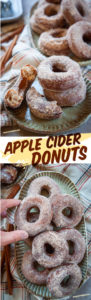 The best apple cider donut recipe! Two easy-to-find grocery store ingredients pack this donut with apple flavor without extra boiling down cider or mailing ingredients. #recipe #donut #applecider #apple #easy
