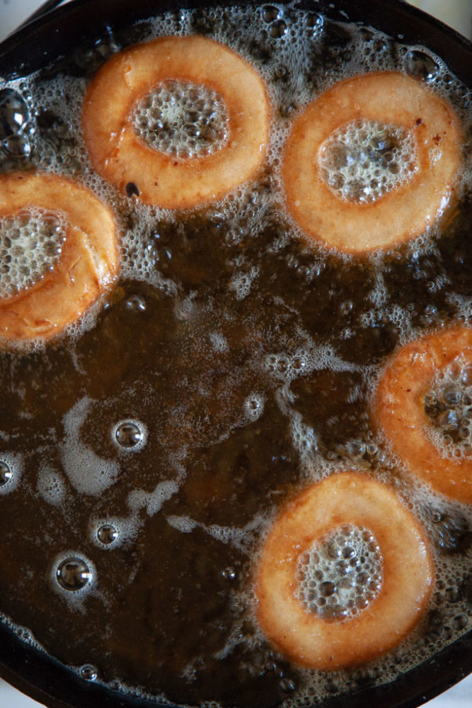 Frying Apple Cider Donuts