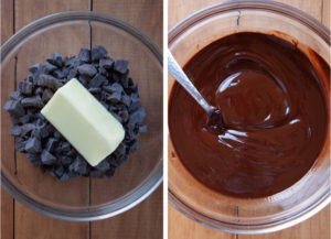 melt the chocolate and butter together.
