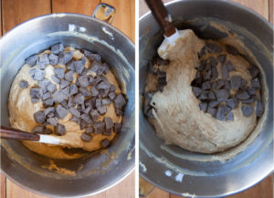 Add the chocolate chunks and fold in.