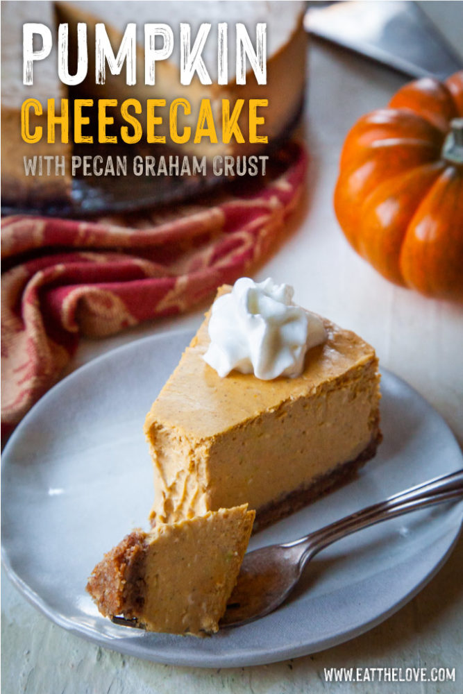 Pumpkin Cheesecake with Pecan Graham Cracker Crust