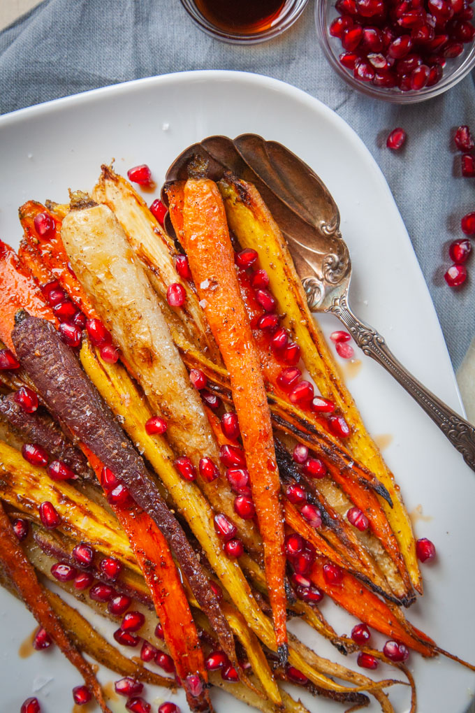 Roasted Carrots with Za'atar, Pomegranate Seeds and Molasses Eat the Love