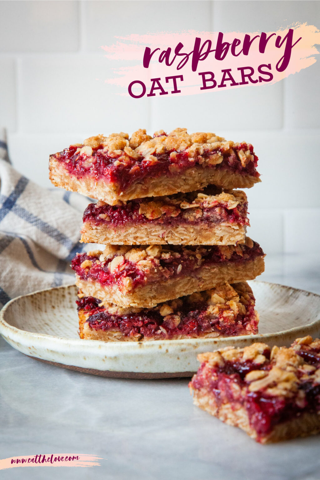Raspberry Oat Bars Raspberry Oatmeal Bars Eat the Love