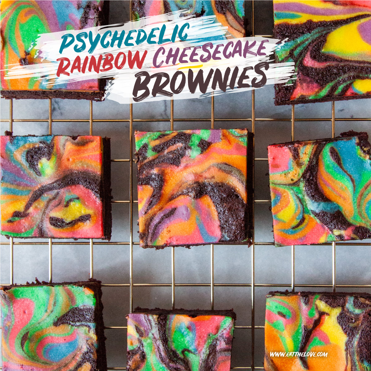Rainbow Cheesecake Brownies Rainbow Brownie Recipe Eat the Love